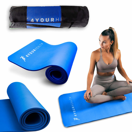 Fitness Yoga Matte 1cm Blau